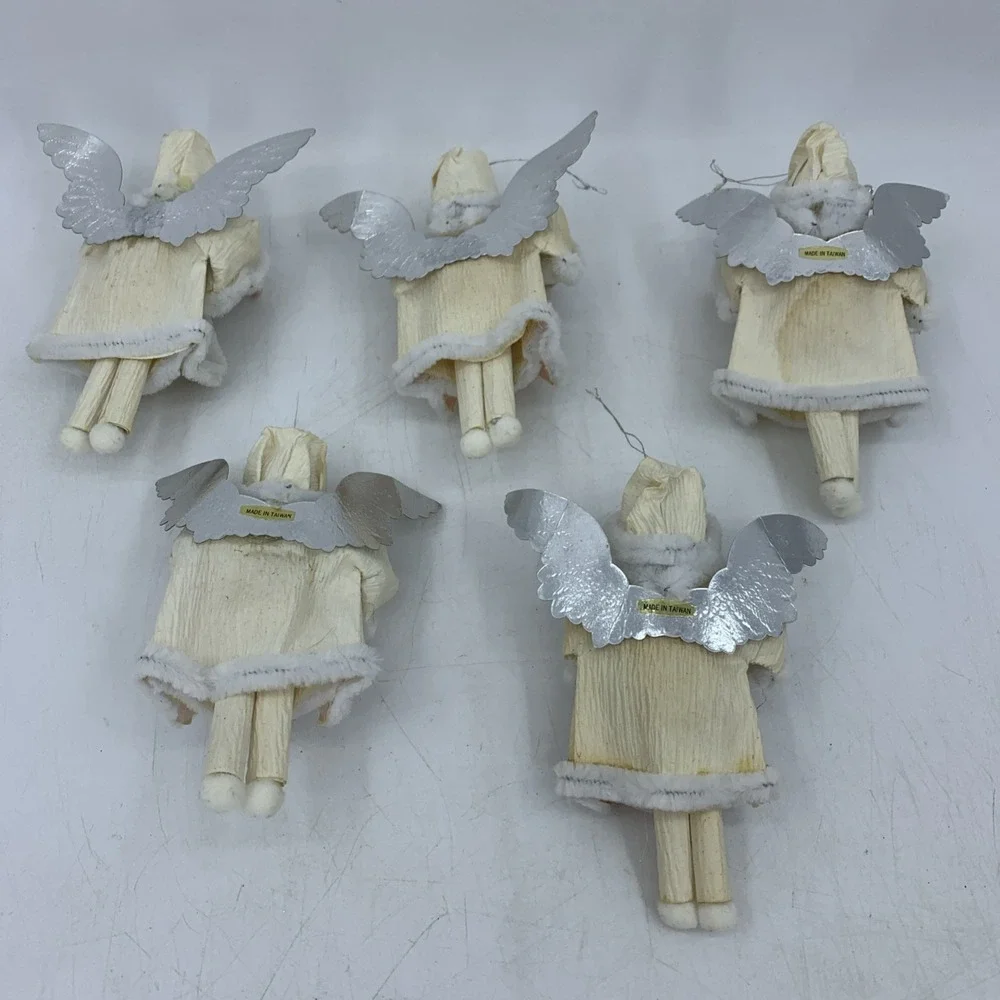Vintage Christmas Holiday Ornaments Musical Angels Paper Victorian Cottagecore 5